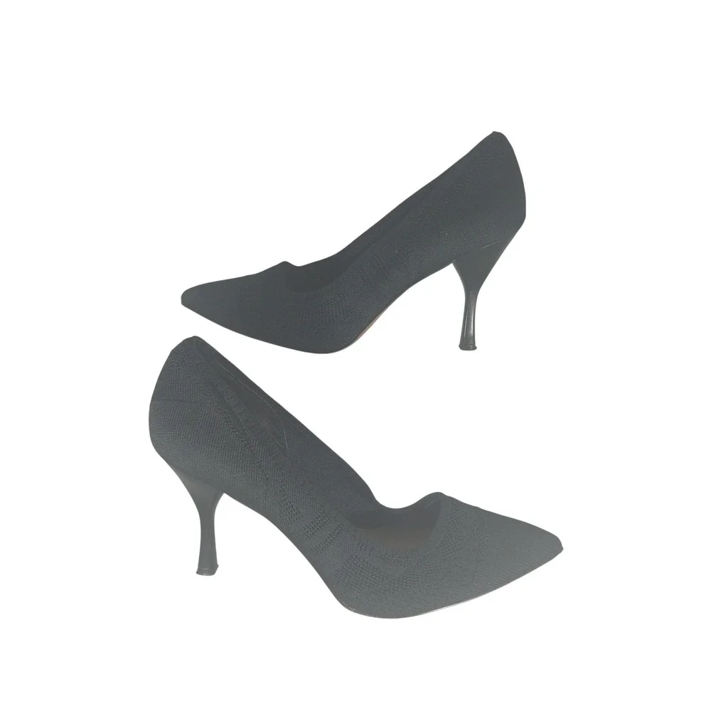 Vince Camuto Knit Pointed Toe Pumps 9 Black Stiletto Office Siren Corpcore Chic